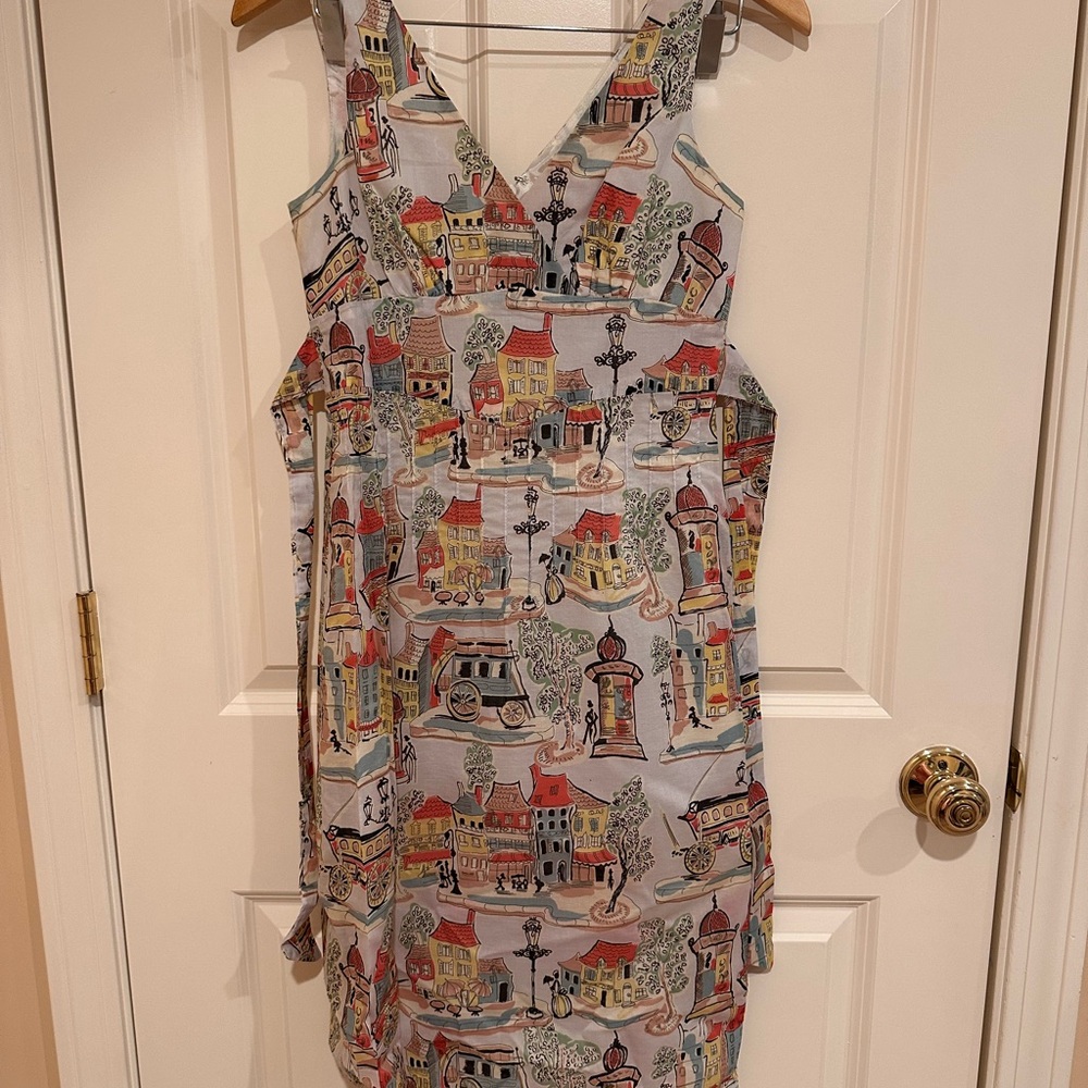 Vintage Scenic Print Sleeveless Dress by NOTICE
